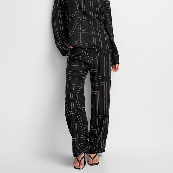 Toteme Pants - *SOLD* Like New Toteme Silk Embroidered Monogram Pants